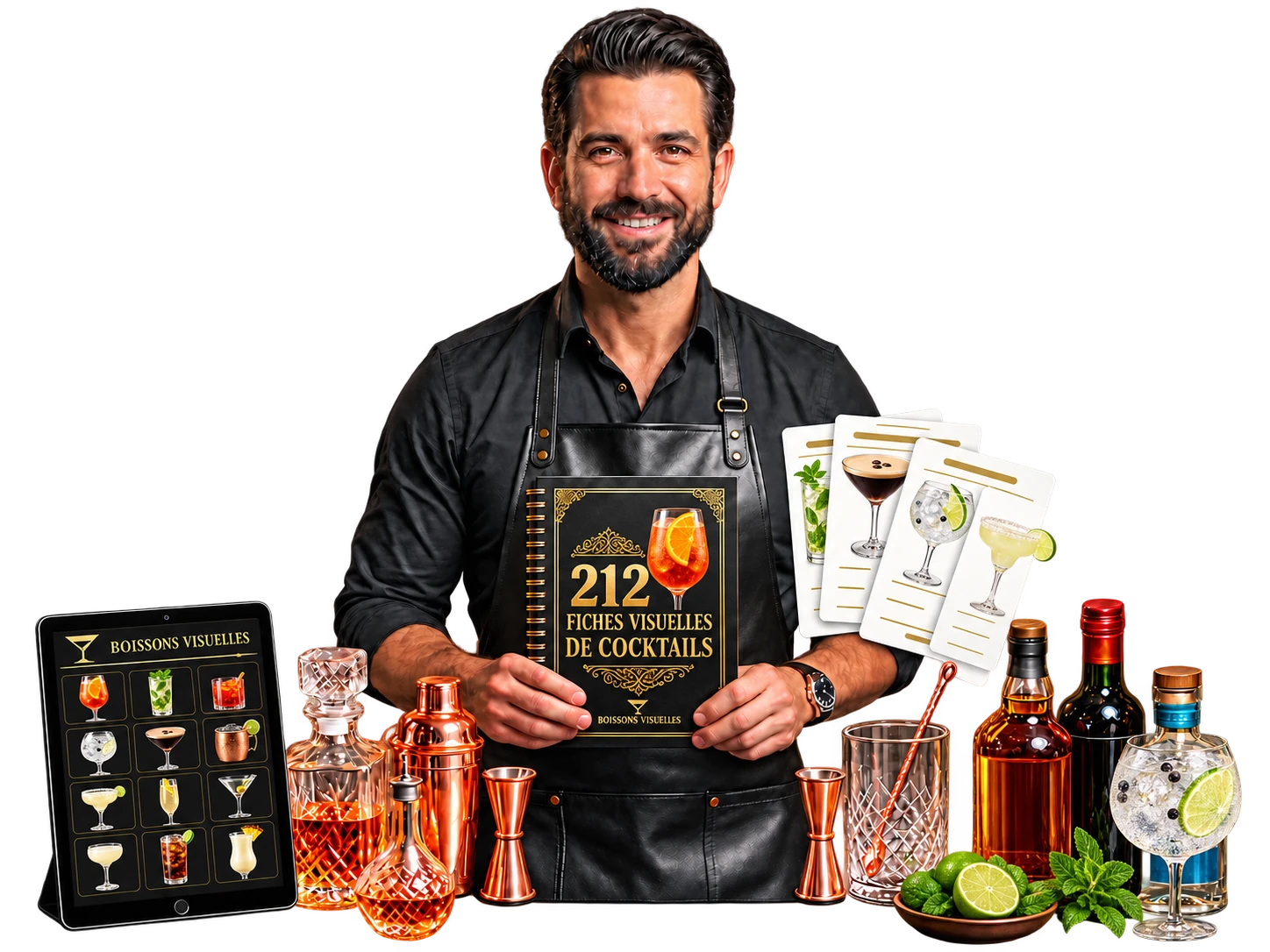 Collection complète de +212 fiches visuelles de cocktails